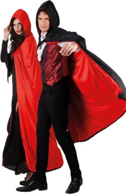 Overig Cape Met Capuchon Zwart/Rood 170cm