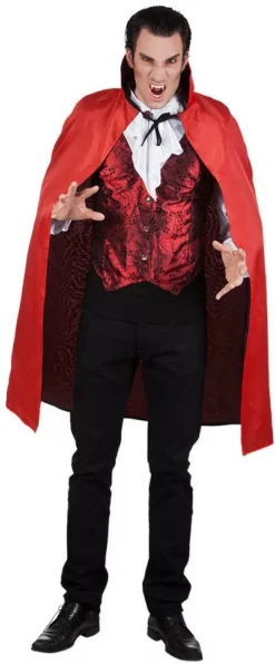 Overig Cape Zwart/Rood 120cm -Carnavalskleding Dames Winkel cape zwart rood 120cm rood