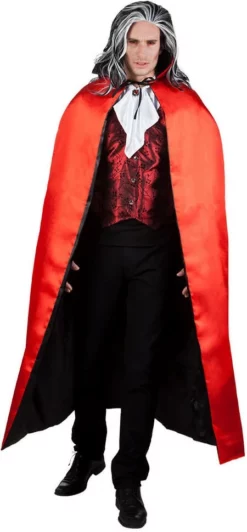 Overig Cape Zwart/Rood 150cm -Carnavalskleding Dames Winkel cape zwart rood 150cm rood