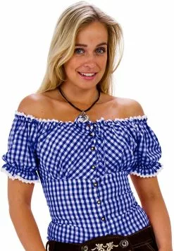 Overig Carmenblouse Blauw/Wit (55% Katoen)