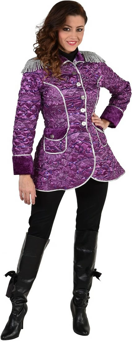 Overig Carnavalsjas Gestept Paars Luxe Voor Dames 4 Overig Carnavalsjas Gestept Paars Luxe Voor Dames - Afbeelding 4