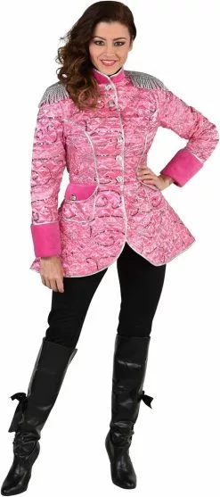 Overig Carnavalsjas Gestept Pink Luxe Voor Dames -Carnavalskleding Dames Winkel carnavalsjas gestept pink luxe voor dames 3