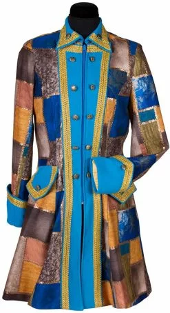 Overig Carnavalsjas Patchwork Blauw Voor Dames