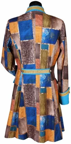 Overig Carnavalsjas Patchwork Blauw Voor Dames -Carnavalskleding Dames Winkel carnavalsjas patchwork blauw voor dames achterkant