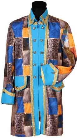 Overig Carnavalsjas Patchwork Blauw Voor Heren