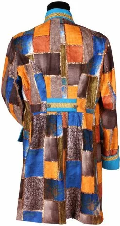 Overig Carnavalsjas Patchwork Blauw Voor Heren -Carnavalskleding Dames Winkel carnavalsjas patchwork blauw voor heren achterkant