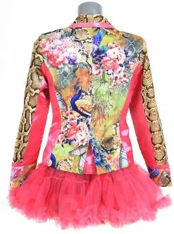Overig Dames Blazer Pink Snake -Carnavalskleding Dames Winkel dames blazer pink snake achterkant