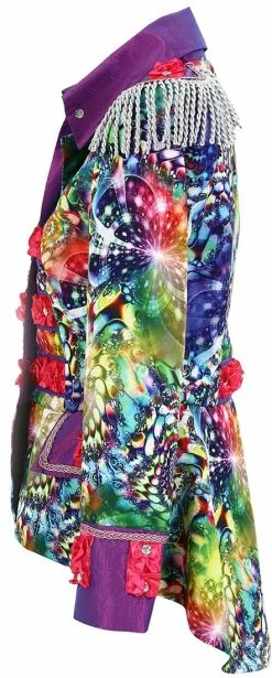 Overig Dames Blazer Purple Holographic Diamonds 9 Overig Dames Blazer Purple Holographic Diamonds -Carnavalskleding Dames Winkel dames blazer purple holographic diamonds zijkant