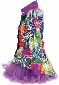 Overig Dames Blazer Purple Holographic Diamonds 8 Overig Dames Blazer Purple Holographic Diamonds -Carnavalskleding Dames Winkel dames blazer purple holographic diamonds zijkant met petticoat