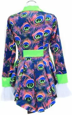 Overig Dames Carnavalsjas Neon Pauw -Carnavalskleding Dames Winkel dames carnavalsjas neon pauw achterkant