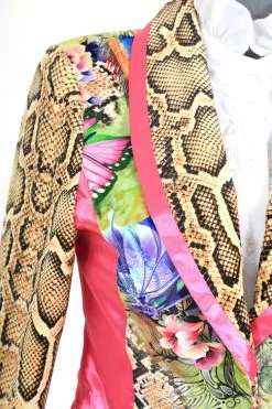 Overig Dames Carnavalsjas Pink Snake Lang -Carnavalskleding Dames Winkel dames carnavalsjas pink snake lang detail