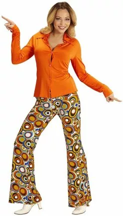 Overig Dames Disco Blouse Seventies Oranje -Carnavalskleding Dames Winkel dames disco blouse seventies oranje voorbeeld 2