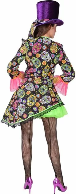 Overig Dames Slipjas Mexican Skull Zwart-Day Of The Dead -Carnavalskleding Dames Winkel dames slipjas mexican skull zwart day of the dead 5