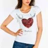 Overig Dames Trachten T-shirt Pailletten Hartje