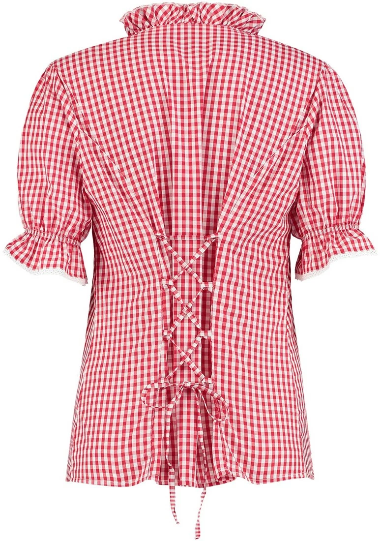 Overig Dames Trachtenblouse Rood-Wit (100% Katoen) 2 Overig Dames Trachtenblouse Rood-Wit (100% Katoen) - Afbeelding 2