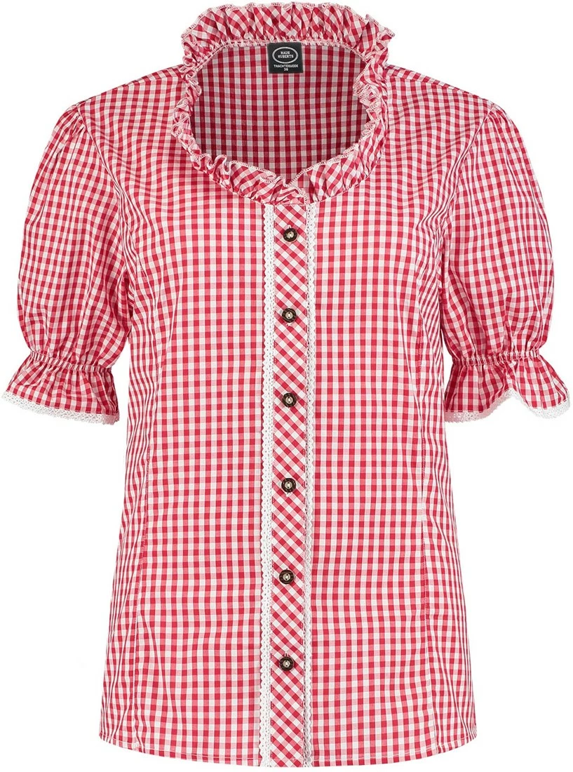 Overig Dames Trachtenblouse Rood-Wit (100% Katoen) 1 Overig Dames Trachtenblouse Rood-Wit (100% Katoen)