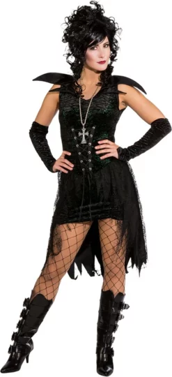 Overig Damesjurkje Black Gothic Met Glitters