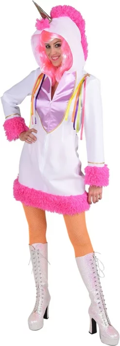 Overig Damesjurkje Eenhoorn (Unicorn) Wit-Roze