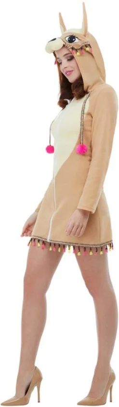 Voorpagina -Carnavalskleding Dames Winkel damesjurkje lama zijkant