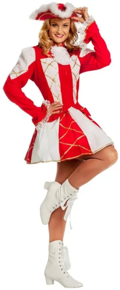 Overig Dameskostuum Dansmarietje Rood/Wit