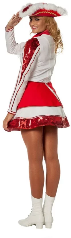 Overig Dameskostuum Dansmarietje Rood/Wit Met Pailletten -Carnavalskleding Dames Winkel dameskostuum dansmarietje rood wit met pailletten 3