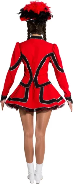 Overig Dameskostuum Dansmarietje Rood-Zwart Luxe -Carnavalskleding Dames Winkel dameskostuum dansmarietje rood zwart luxe 3