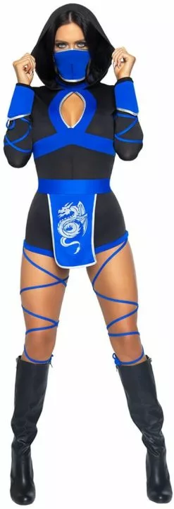 LEG AVENUE Dameskostuum Sexy Dragon Ninja Blue