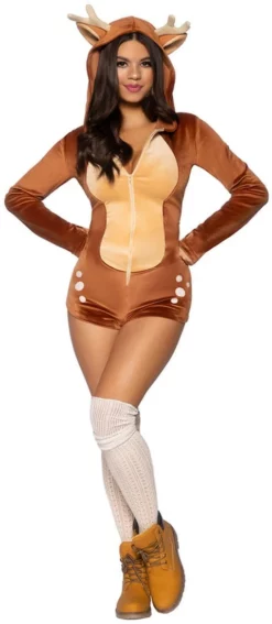 LEG AVENUE Dameskostuum Sexy Hertje Velvet