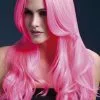 Overig Fever Pruik Khloe Luxe Neon Pink