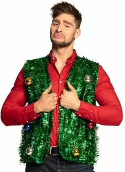 Overig Fout Vest Kerstboom Met Kerstballen