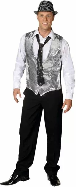 Overig Glitter Gilet Pailletten Zilver