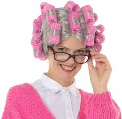 Overig Grijze Pruik Met Krulspelden - Ma Flodder