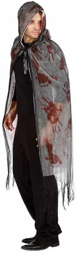 Overig Halloween Cape Met Bloed Met Capuchon (2 Laags) -Carnavalskleding Dames Winkel halloween cape met bloed met capuchon 2 laags 3