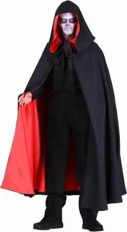 Overig Halloween Cape Met Capuchon Luxe Zwart-Rood