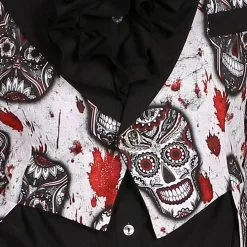 Overig Halloween Dames Slipjas Mexican Skull Black/White -Carnavalskleding Dames Winkel halloween dames slipjas mexican skull black white 3