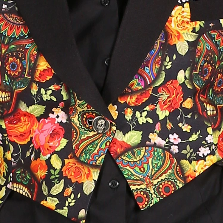 Overig Halloween Dames Slipjas Mexican Skull Coloured 3 Overig Halloween Dames Slipjas Mexican Skull Coloured - Afbeelding 3