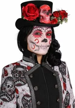 Overig Halloween Jas Mexican Skull Black/White Voor Dames -Carnavalskleding Dames Winkel halloween jas mexican skull black white voor dames 3