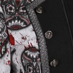 Overig Halloween Jas Mexican Skull Black/White Voor Dames -Carnavalskleding Dames Winkel halloween jas mexican skull black white voor dames detail 2