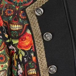 Overig Halloween Jas Mexican Skull Coloured Voor Dames -Carnavalskleding Dames Winkel halloween jas mexican skull coloured voor dames detail 2