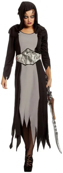 Overig Halloween Jurk Zwart-Grijs Met Vleermuisriem