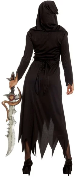 Overig Halloween Jurk Zwart-Grijs Met Vleermuisriem 6 Overig Halloween Jurk Zwart-Grijs Met Vleermuisriem -Carnavalskleding Dames Winkel halloween jurk zwart grijs met vleermuisriem 3