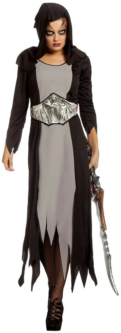 Overig Halloween Jurk Zwart-Grijs Met Vleermuisriem 1 Overig Halloween Jurk Zwart-Grijs Met Vleermuisriem