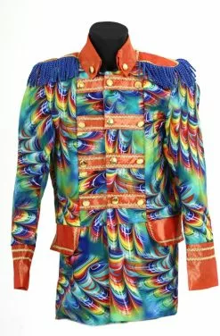 Overig Heren Carnavalsjas Orange Rainbow Feathers