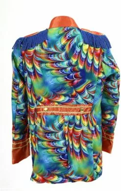 Overig Heren Carnavalsjas Orange Rainbow Feathers -Carnavalskleding Dames Winkel heren carnavalsjas orange rainbow feathers achterkant