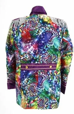 Overig Heren Carnavalsjas Purple Holographic Diamonds -Carnavalskleding Dames Winkel heren carnavalsjas purple holographic diamonds achterkant