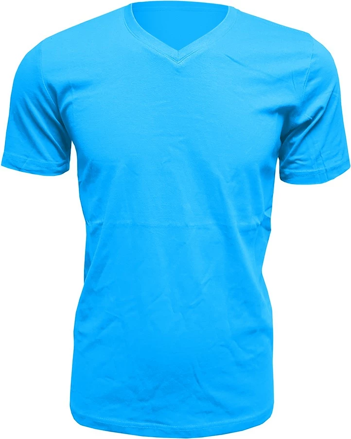 Overig Heren T-Shirt V-Hals Turquoise (Slim Fit) 1 Overig Heren T-Shirt V-Hals Turquoise (Slim Fit)