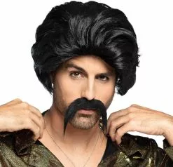 Overig Herenpruik Chuck Zwart Met Snor