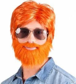 Overig Herenpruik Oranje Met Baard