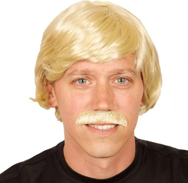 Overig Herenpruik + Snor Blond 1 Overig Herenpruik + Snor Blond