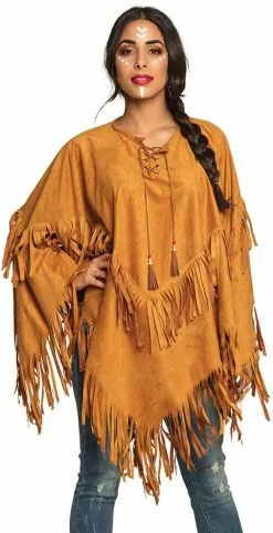 Overig Indianen Poncho Met Franjes